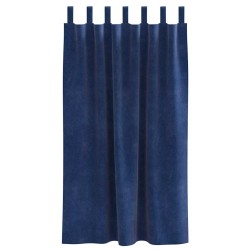 Rideaux opaques avec boucles suspendues 2 pcs Velours Bleu foncé 