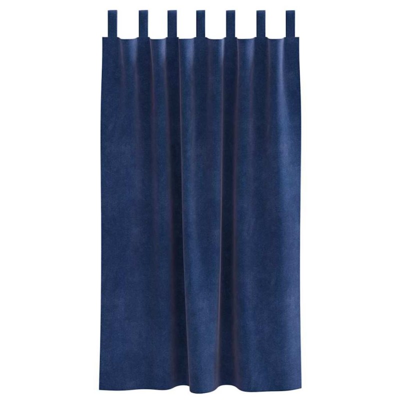 Rideaux opaques avec boucles suspendues 2 pcs Velours Bleu foncé 