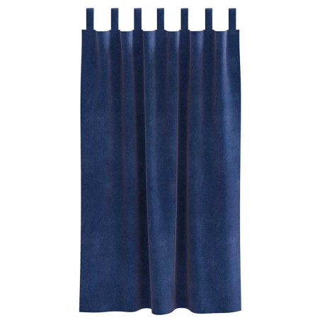 Rideaux opaques avec boucles suspendues 2 pcs Velours Bleu foncé 