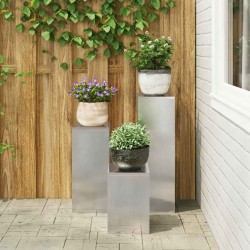 Supports de plantes d'extérieur Pillar 3 pcs Acier inoxydable 
