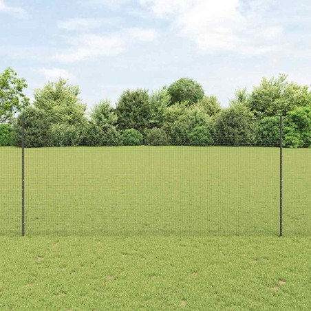 Clôture en Fil Soudé avec 22 Pieux U Gris 1,4x25 m Acier 