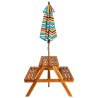 Table à pique-nique et parasol enfants 79x90x60cm Acacia solide 
