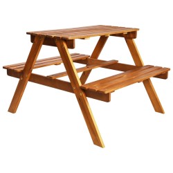 Table à pique-nique et parasol enfants 79x90x60cm Acacia solide 