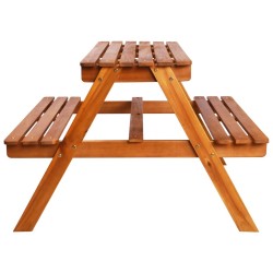 Table à pique-nique et parasol enfants 79x90x60cm Acacia solide 