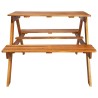 Table à pique-nique et parasol enfants 79x90x60cm Acacia solide 
