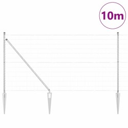 Clôture Euro avec 7 poteaux pointus, 1x10 m en acier galvanisé 