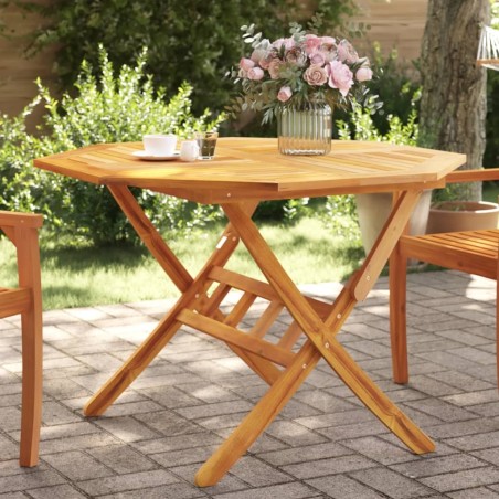 Table pliable de jardin Ø110x75 cm bois d'acacia solide 