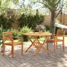 Table pliable de jardin Ø110x75 cm bois d'acacia solide 