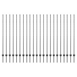 Poteaux de clôture argentés 44 pcs Gris Large Acier 
