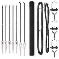 Ensemble de Poteaux de Clôture en Métal Ensemble de 2 Gris 