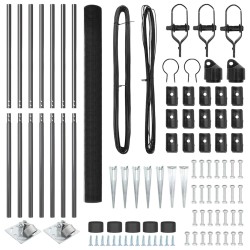 Ensemble de Poteaux de Clôture en Métal Ensemble de 2 Gris 