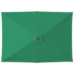 Parasol d'extérieur avec mât en bois 150x200 cm vert 