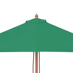 Parasol d'extérieur avec mât en bois 150x200 cm vert 