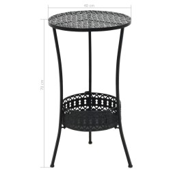 Table de bistro Noir 40x70 cm Métal 