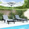 Chaises longues lot de 2 noir 199,5x60x74 cm bois massif de pin 
