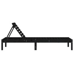 Chaises longues lot de 2 noir 199,5x60x74 cm bois massif de pin 
