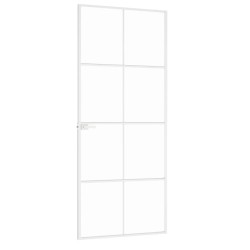 Porte d'intérieur Blanc 83x201,5 cm Trempé verre aluminium fin 