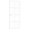 Porte d'intérieur Blanc 83x201,5 cm Trempé verre aluminium fin 