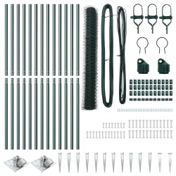 Set de Clôture Set de 2 Vert forêt Acier traité par poudre 