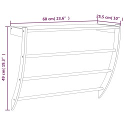 Porte-serviette 60x25,5x49 cm Bois massif de noyer 