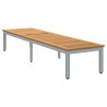 Chaise Longue Grise 200x55x35 cm Bois de Teck Massif 