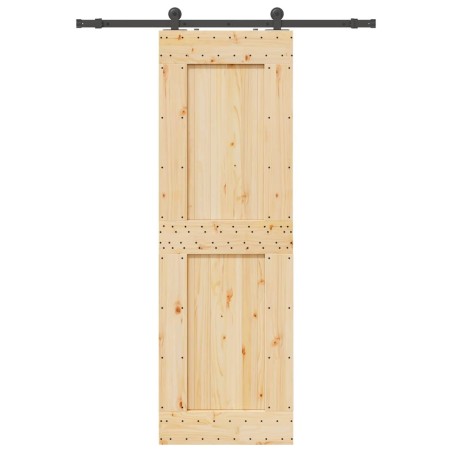 Porte coulissante et kit de quincaillerie 70x210 cm pin massif 