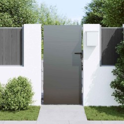 Porte de Jardin Noir 105 x 200 cm Acier peint par poudre 