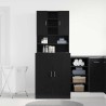 Meubles de Buanderie 2 pcs Chêne Noir 70.5x71.5x181.5 cm Bois d'ingénierie 
