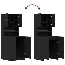 Meubles de Buanderie 2 pcs Chêne Noir 70.5x71.5x181.5 cm Bois d'ingénierie 