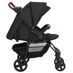 Poussette pour bébé 3-en-1 Anthracite Acier 