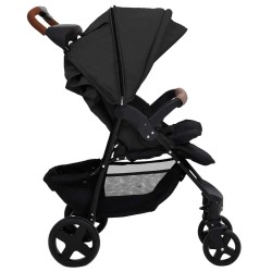 Poussette pour bébé 3-en-1 Anthracite Acier 