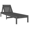 Chaises longues lot de 2 gris 199,5x60x74 cm bois massif de pin 