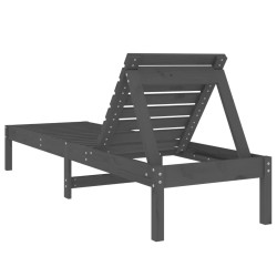 Chaises longues lot de 2 gris 199,5x60x74 cm bois massif de pin 