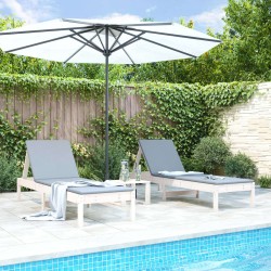 Chaises longues lot de 2 blanc 199,5x60x74cm bois massif de pin 