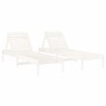 Chaises longues lot de 2 blanc 199,5x60x74cm bois massif de pin 