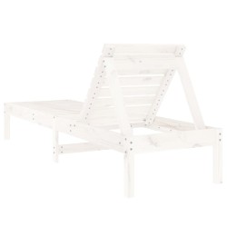 Chaises longues lot de 2 blanc 199,5x60x74cm bois massif de pin 