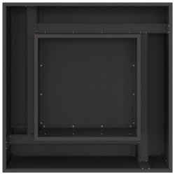 Foyer carré Noir 80x80x40 cm Acier 