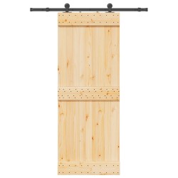 Porte coulissante et kit de quincaillerie 80x210 cm pin massif 