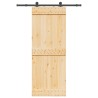Porte coulissante et kit de quincaillerie 80x210 cm pin massif 