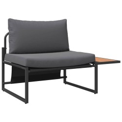 Set de salle à manger de jardin 2 pièces avec siège simple et coussins anthracite 