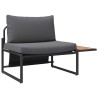 Set de salle à manger de jardin 2 pièces avec siège simple et coussins anthracite 