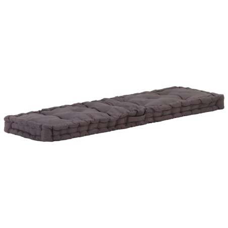 Coussin de plancher de palette Coton 120x40x7 cm Anthracite 