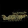 Décoration de Noël Rennes avec traîneau 140 LED Extérieur Doré 