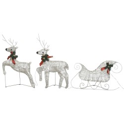 Décoration de Noël Rennes avec traîneau 140 LED Extérieur Doré 