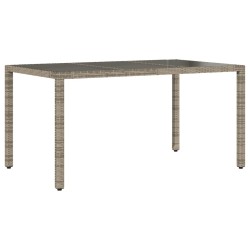 Table de jardin dessus en verre Gris 150x90x75cm Résine tressée 