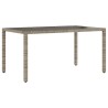 Table de jardin dessus en verre Gris 150x90x75cm Résine tressée 