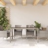 Table de jardin dessus en verre Gris 150x90x75cm Résine tressée 