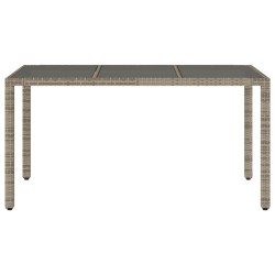 Table de jardin dessus en verre Gris 150x90x75cm Résine tressée 