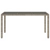 Table de jardin dessus en verre Gris 150x90x75cm Résine tressée 