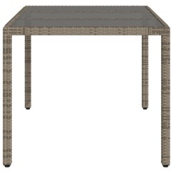 Table de jardin dessus en verre Gris 150x90x75cm Résine tressée 